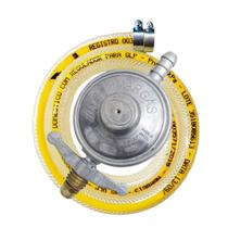 Kit Regulador Registro Gás de Cozinha para Botijão P13 Com Mangueira 1,25m e 2 Abraçadeiras