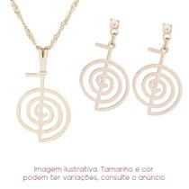 Kit Reiki - Cho-Ku-Rei Colar + Brinco - Sunshine Cristais