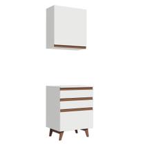 Kit Reims com Armário Aéreo e Balcão Branco Madesa Kit Reims com Armário Aéreo e Balcão Branco Madesa