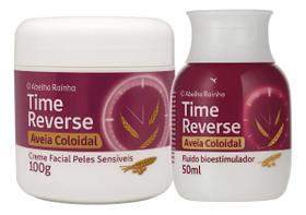 Kit Rejuvenecedor Time Reverse Fluido Bioestimulador de Colageno e Elastina + Creme Facial Peles Sensiveis