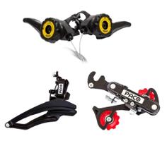 kit Relação 18 e 21 marcha Cambio Dianteiro e Traseiro Trocador 6 e 7v bicicleta bike