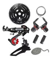 Kit Relação 21 Marchas Bicicleta Coroa Grip 21v Yamada Bike Kit Relação 21 Marchas Bicicleta Coroa Grip 21v Yamada Bike