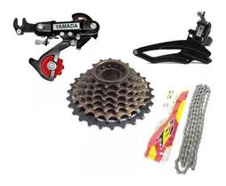 Kit Relação Bike Câmbio Traseiro Diant Corrente Catraca 21v