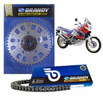 Kit Relação Brandy Para Moto Honda Xrv 750 Africa Twin 1993 Até 2003 - Corrente 525x124