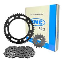 Kit Relação Bros 160 Xre 190 Kmc Pro Aço 1045 Sem Retentor