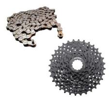 Kit Relação Cassete+ Corrente 8v Para Bicicleta Aro 29/26 K7 Kit Relação Cassete+ Corrente 8v Para Bicicleta Aro 29/26 K7