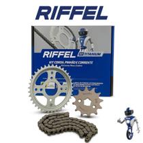 Kit Relação Cg 150/160 Titan Fan Start Cargo Aço 1045 Riffel - Kit Relação Cg 150/160 Titan Fan Start Cargo Aço 1045 Riffel -
