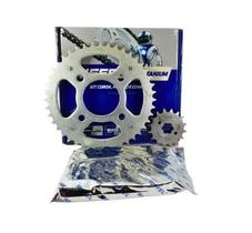 Kit Relação CG 150 RIFFEL Aço 1045 c/ Corrente Alta Durabilidade Kit Relação CG 150 RIFFEL Aço 1045 c/ Corrente Alta Durabilidade