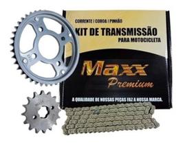 Kit relação de transmissao Cg 125 Titan 2000 Fan125 2005 ate 2008 kit Completo - 44/14 Corrente 428HX116 Maxx Premium