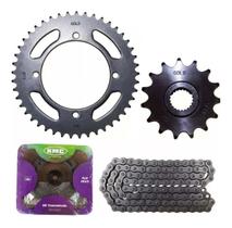 Kit Relação Factor125 Ybr125 Kmc Aço 1045 Com Retentor Kit Relação Factor125 Ybr125 Kmc Aço 1045 Com Retentor
