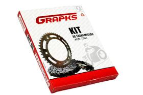 Kit Relação Grapks CG 125 Titan FAN 2000 até 2008 aço 1045