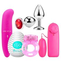 Kit Relação Intensa Brinquedos Eróticos Sex Shop Vibrador Golfinho Plug Anal - SI