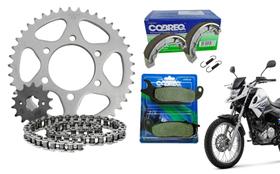 Kit Relação + Lona Freio Pastilha Cobreq Xtz 150 Crosser De 2014 Ate 2019