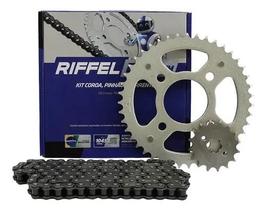 Kit Relação Riffel Cg 125 Titan 2000 A 2008 Titanium Aço1045