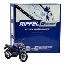 Kit Relação Riffel Titanium Yamaha Fazer FZ15 2022 Até 2026 Kit Relação Riffel Titanium Yamaha Fazer FZ15 2022 Até 2026