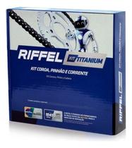 Kit Relação Riffel Titanium YBR 125 (02/16) 45X14 Aço 1045