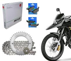 Kit Relação Scud + Pastilha Freio Dianteira +.Traseira Cobreq Xre 300 Tração Corrente Coroa Pinhão Aço 1045 Reforçada H