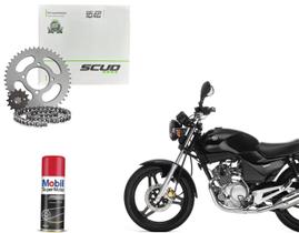 Kit Relação Scud Ybr Factor 125 + 01 Óleo Spray Mobil Lub Ano 2000 Até 2014