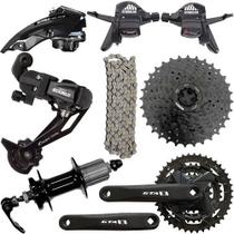 Kit Relação Sunrun 8v 24v Pedivela Cubo Cambio Passador Bike