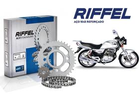 Kit relação suzuki gsr 150i - aço 1045 reforçada riffel Kit relação suzuki gsr 150i - aço 1045 reforçada riffel
