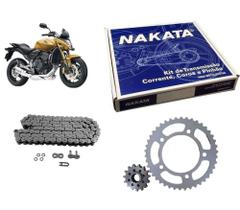 Kit Relação Traç Nakata Corrente Com Retentor Honda Cb 600 Hornet Ano 2008 2018 Aço 1045 - TM10195R