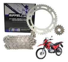 Kit Relação Tração Honda Nxr Bros 160 2015 2016 2017 2018 2019 2020 2021 2022 2023 2024 2025 Original Riffel