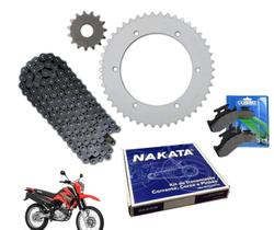 Kit Relação Tração Nakata Aço 1045 Xtz 250 Lander Tenere + Pastilha Traseira Cobreq Até Ano 2016