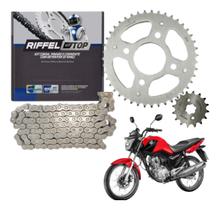 Kit Relação Tração Transmissão Cg Fan Titan 150 2004 2005 2006 2007 2008 2009 2010 2011 2012 2013 2014 2015 2016 Original Riffel