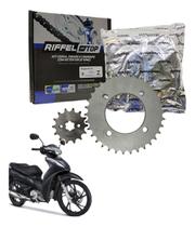 Kit Relação Tração Transmissão Com Retentor Honda Biz 125 2005 2006 2007 2008 2009 2010 2011 2012 2013 2014 2015 A 2025 Original Riffel