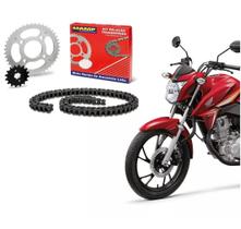 Kit Relação Tração Transmissão Corrente Coroa Pinhão Aço 1045 Honda Hamp Cg Titan Fan 160 Ks Es Esd Ex Start Cargo De 2015 Ate 2021