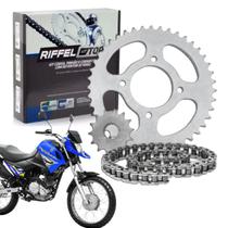 Kit Relação Tração Transmissão Xtz 150 Crosser 2014 2015 2016 2017 2018 2019 2020 2021 2022 2023 2024 2025 Com Retentor Original Riffel