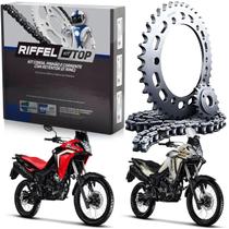 Kit relação transmissão 1045 com retentor riffel xre 300 nx sahara 300 2024 2025