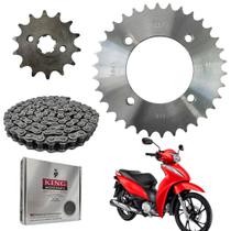 Kit Relação Transmissão BIZ 125 Aço 1045 King Moto Parts Qualidade Original