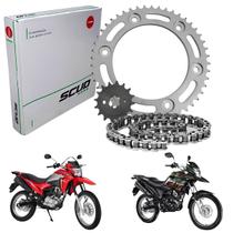 Kit Relação Transmissão Bros 160 Xre190 Scud Com Retentor Kit Relação Transmissão Bros 160 Xre190 Scud Com Retentor