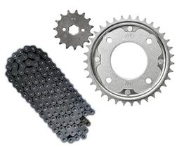 KIT RELAÇÃO TRANSMISSÃO BY BIZ 100 S/RETENTOR AÇO 1045 (motage racing)