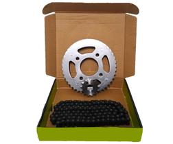 Kit relação transmissão cg 125 2014 em diante aço 1045 novo - 0442 Kit relação transmissão cg 125 2014 em diante aço 1045 novo - 0442
