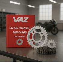 Kit Relação Transmissão CG 125 Titan KS/ES Fan Cargo Ano 2000 a 2008 Kit Relação Transmissão CG 125 Titan KS/ES Fan Cargo Ano 2000 a 2008