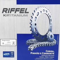 Kit relação transmissão cg 150 cg150 titan fan ks es esd aço 1045 riffel 0362