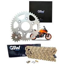 Kit Relação Transmissão Corrente Dourada C/ Retentor GSW - Ktm Duke 200 (2015-2021) 42/14t 520H110L Kit Relação Transmissão Corrente Dourada C/ Retentor GSW - Ktm Duke 200 (2015-2021) 42/14t 520H110L