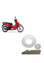 Kit Relação Transmissão Honda Biz 125 2005 A 2022 Aço 1045