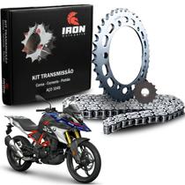 Kit relação transmissão iron premium bmw g310 gs g310 r com retentor 2016 a 2025 Kit relação transmissão iron premium bmw g310 gs g310 r com retentor 2016 a 2025