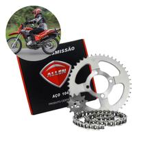 Kit Relação Transmissão Moto Honda Bros 160 XRE 190 ALLEN Completo Tração