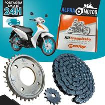 Kit Relação Transmissão Original COFAP Biz 100 1998 a 2006 - Corrente Coaroa Pinhão
