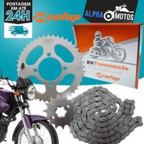 Kit Relação Transmissão Original COFAP Ybr 125 Factor 125 - Completo Aço 1045 Pinhão Coroa Corrente