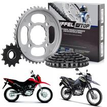 Kit relação transmissão riffel 1045 com retentor nxr bros 160 xre 190 2015 a 2025