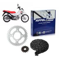 Kit Relação Transmissão Riffel Honda POP 100 2007 até 2015 Kit Relação Transmissão Riffel Honda POP 100 2007 até 2015