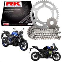 Kit Relação Transmissão Rk Original Mt 03 R3 Com Retentor - RK TAKASAGO CHAIN Kit Relação Transmissão Rk Original Mt 03 R3 Com Retentor - RK TAKASAGO CHAIN