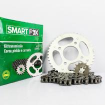 Kit Relação Transmissão Smart Fox Original CG Titan 150 CG Fan 150 2004 a 2014 Aço 1045 Reforçado