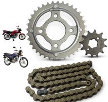 Kit Relação Transmissão Tração Honda Cg Today Titan 84 Até 99 Aço1045 completa