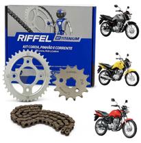 Kit Relação Transmissão Tração Honda Fan 125 2009 em Diante aço 1045
